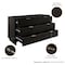 Manhattan Comfort Granville Black 5-Drawer Tall Dresser, 3-Drawer Standard Dresser and 6-Drawer Double Dresser GRAN032 - alternate 7